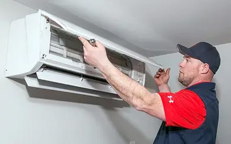 Ductless mini split installation indoor wall unit Massachusetts