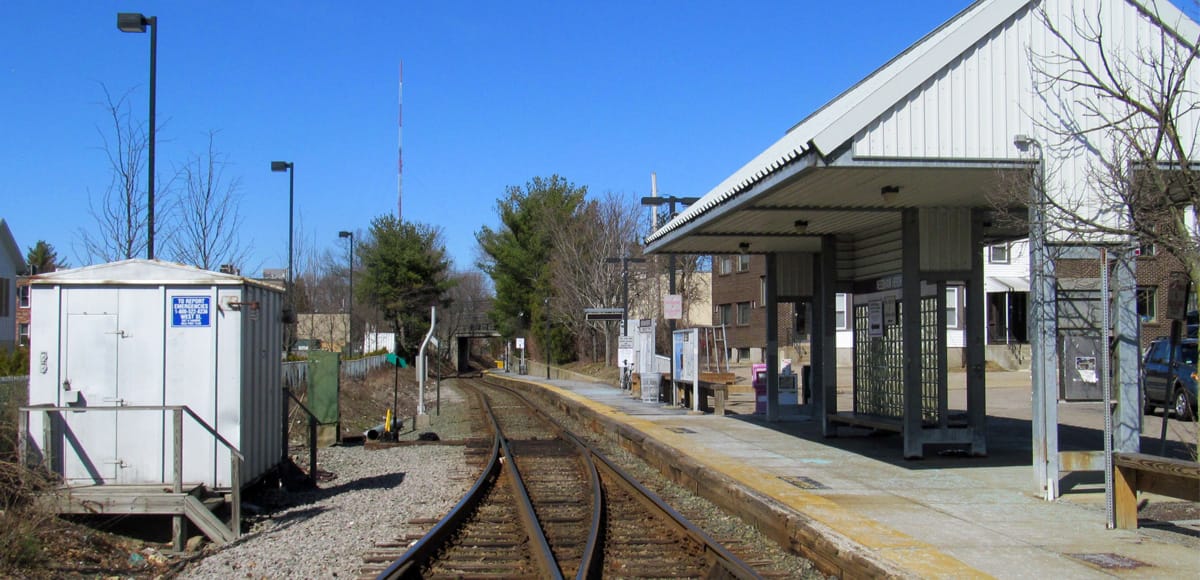 Needham Heights MBTA station service area reference