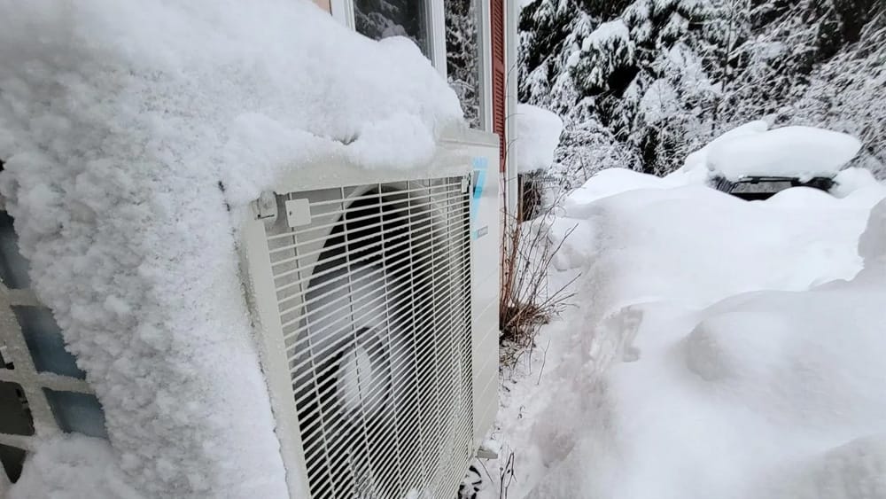 Heat pump installation Needham in winter conditions
